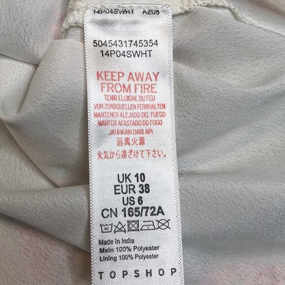 Topshop Floral Rose Swiss Dot Bardot Long Ruffle Sleeve Cold Shoulder Romper 6 - Picture 13 of 13